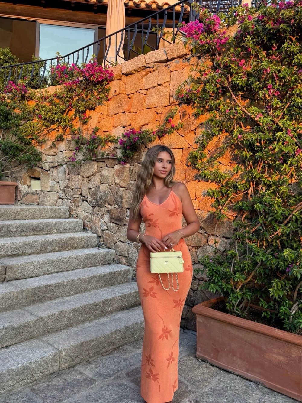 White Fox “Trust Issues” Orange Maxi Dress SZ S